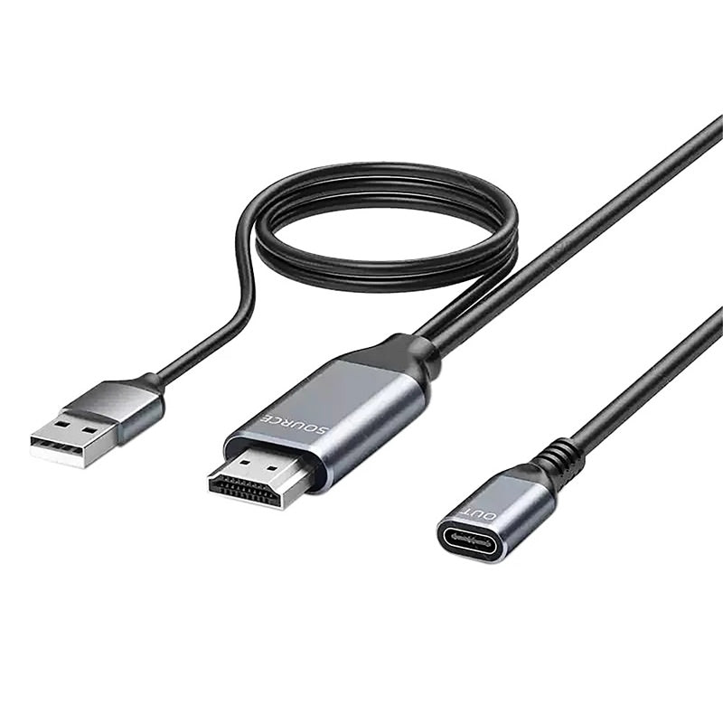 HDMI to Type-C Female 4K@60Hz with USB Power Supply