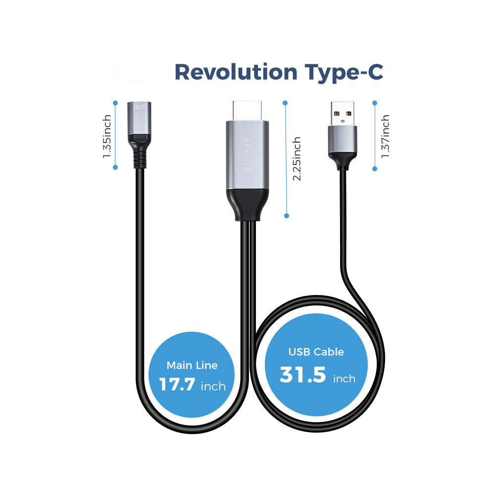 HDMI to Type-C Female 4K@60Hz with USB Power Supply