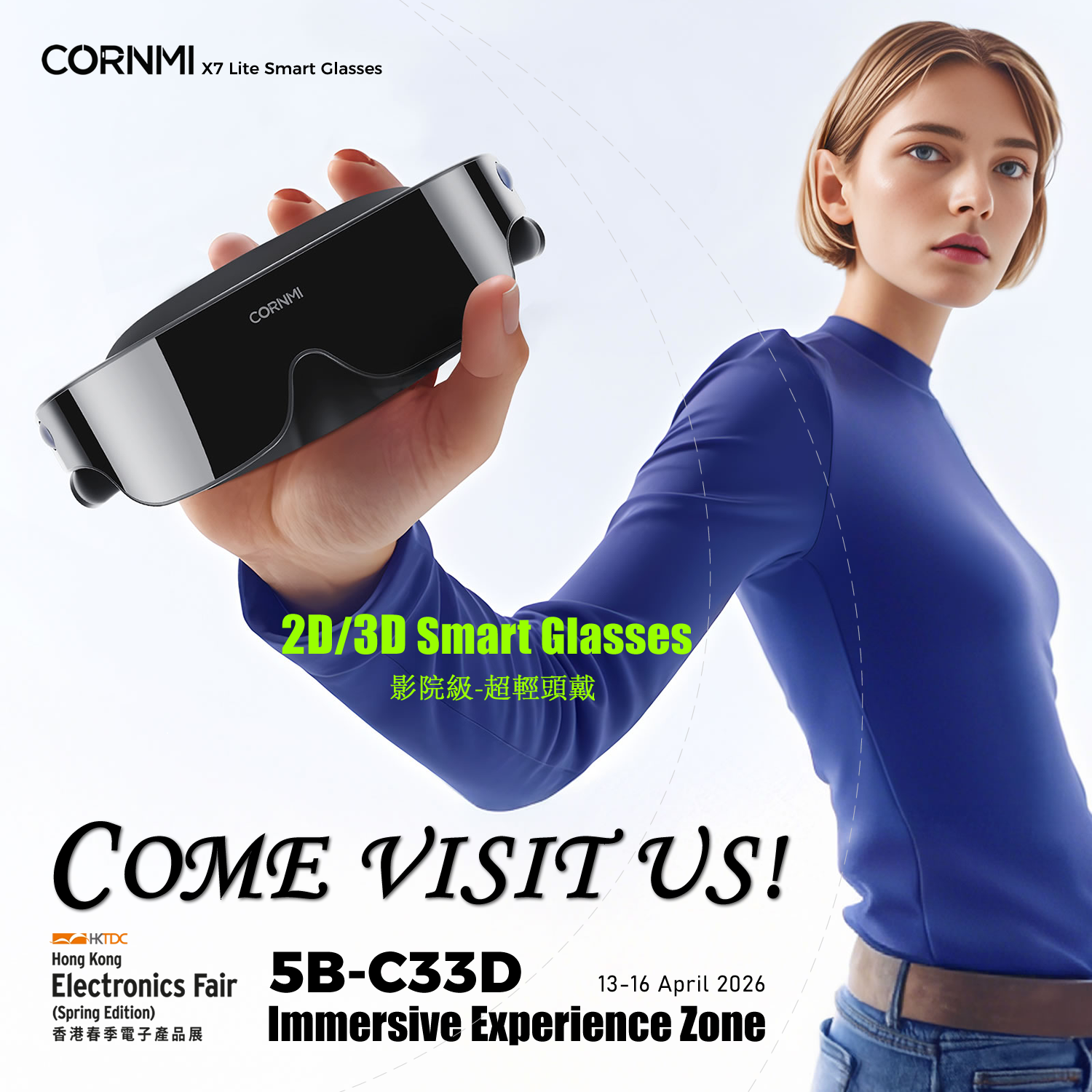 🔥CORNMI X7 Lite – Cinema-Grade, Ultra-Light Smart Glasses