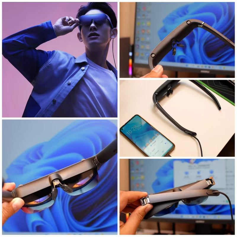 NeoVista A8 Lite AR Glasses 120" 90Hz 1800Nits Display,Myopia Adjustments,for iPhone 17/16/15/Android/Mac/PC/Steam Deck,First-ever Immersive Experience for Switch 2