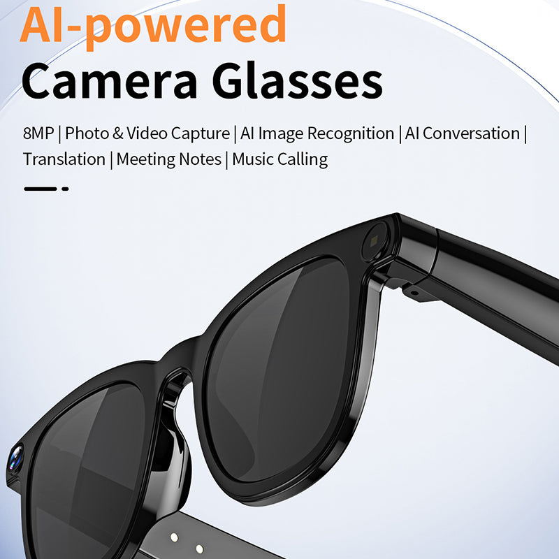 Smart AI Glasses with 8MP HD Camera, Real Time Translation, Video Recording, 290mAh Battery Upto 9 Hours Music Playback