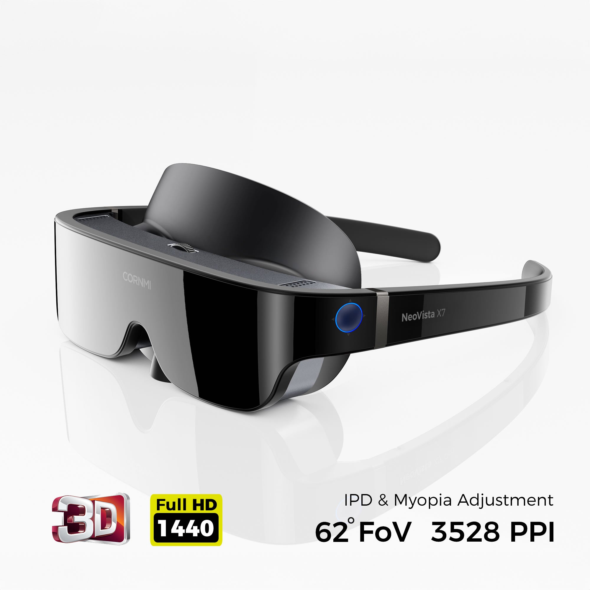 NeoVista X7 - 62FOV, 45PPD, 3528PPI, 1440P 3D Cinematic Micro OLED
