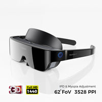 NeoVista X7 - 62FOV, 45PPD, 3528PPI, 1440P 3D Cinematic Micro OLED Glasses