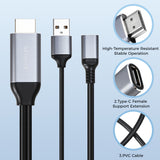 HDMI to Type-C Female 4K@60Hz with USB Power Supply